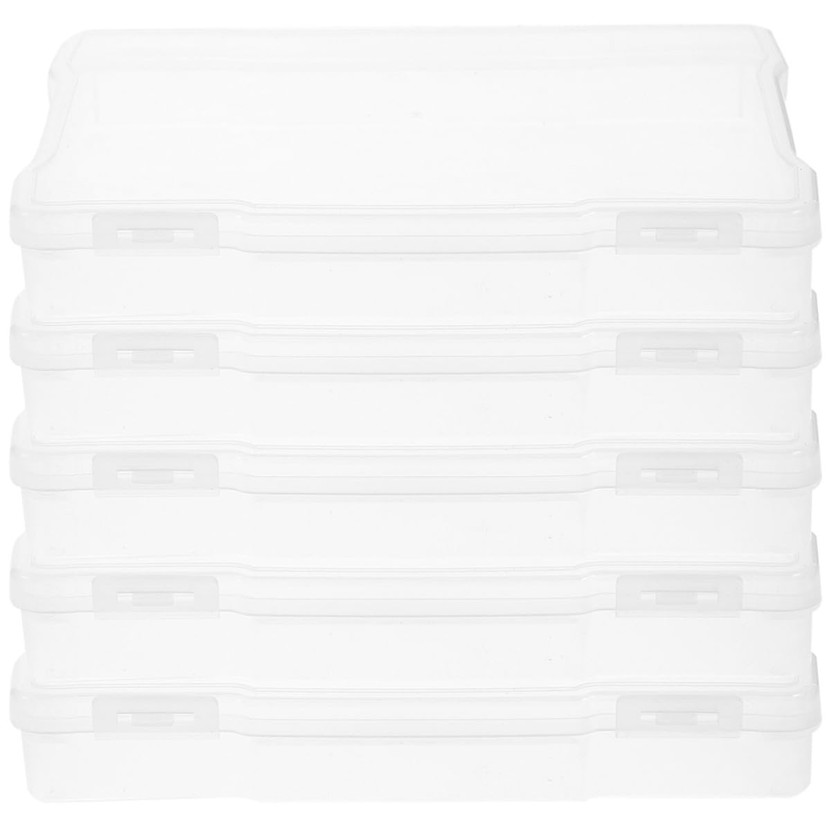 Scatole per Foto 5 Pezzi 5x7 Pollici in Pp Organizer per Viti e Accessori Piccoli Coperchio Trasparente per Conservazione e Protezione Oggetti