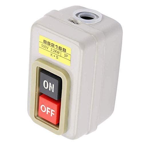BS216B 110/220/380V Push Button Switch On/Off Start Stop Switch 3 Phase Self Lock Mechanical Equipment Switches Motor Start Stop Push Button for Electric Tools by YWBL-WH - Used condition - Image 6