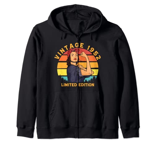 70th Birthday Muscle Woman Vintage Tees 1952 Edición Limitada Sudadera con Capucha