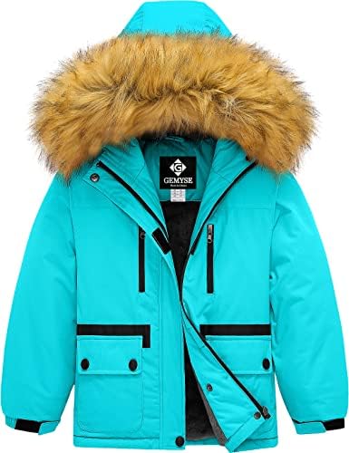 GEMYSE Girl’s Waterproof Ski Snow Jacket Fleece Windproof Winter Jacket with Hood