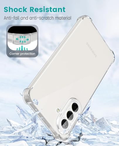 Image of Lustree Samsung Galaxy A57 5G Back Cover| Clear + TPU Case with 4 Corner Air Cushion Protection & Camera Protection | Slim& Stylus Cover for Samsung A57 5G
