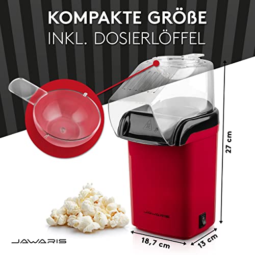 Foto von Jawaris – Popcornmaschine Heißluft [1200W/240V/60Hz] – Schneller Popcorn Maker mit Antihaftbeschichtung – Luftiges Popkorn Zuhause – Fettfrei & Ölfrei – Dosierlöffel & Becher