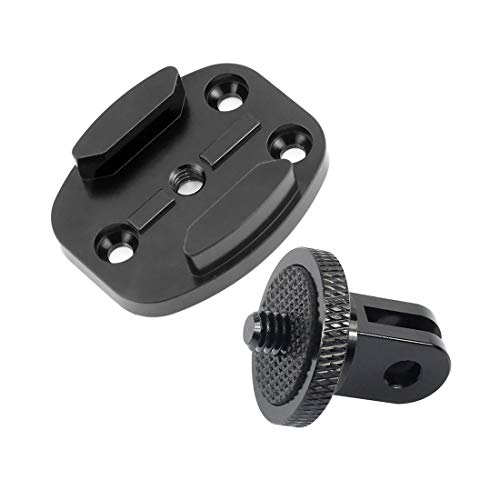 FEICHAO Aluminum CNC Quick Release Tripod Mount with 1/4 Adapter Buckle Base Interface Compatible for Hero 8 7 6 5 4 3 and Other Sports Camera (Mount Board + 1/4 Adapter)