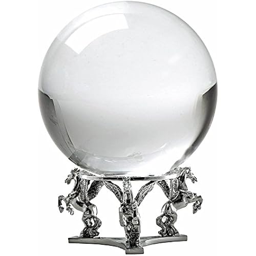 Amlong Crystal Clear Clear Crystal Ball 130mm (5 inch) Including Silver Pegasus Stand