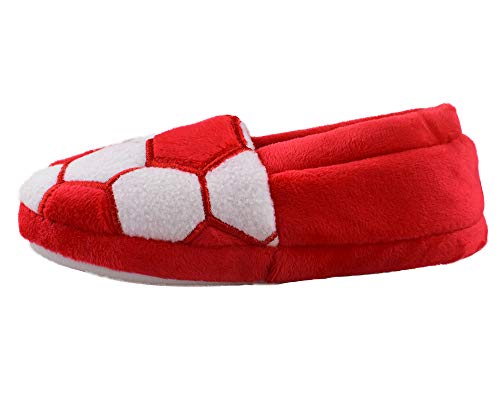 Tirzrro Little Kids Rubber Sole Indoor Comfort Plush Fleece Slippers Size 8-9 Us Red #TOP1
