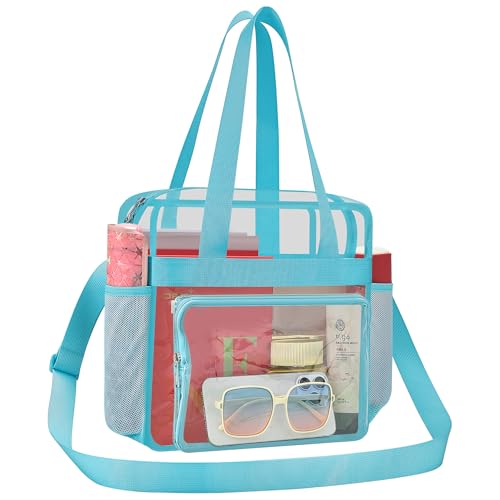 Image of Busiuw Clear Bag for Stadium Events, Stadium Approved 12x12x6 Clear Tote Bag for Sport Fan, Work Concert Travel
