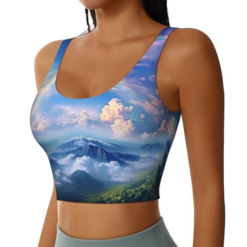 Soutien-gorge de sport arc-en-ciel pour femme | Débardeur de yoga court
