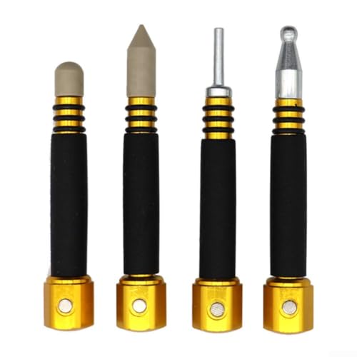 Paintless Dent Repair Tools 4 PCS Tap Down Kit - Auto Body Dent Removal Set for Car Hoods Fenders Easy DIY Fix Golden Pens