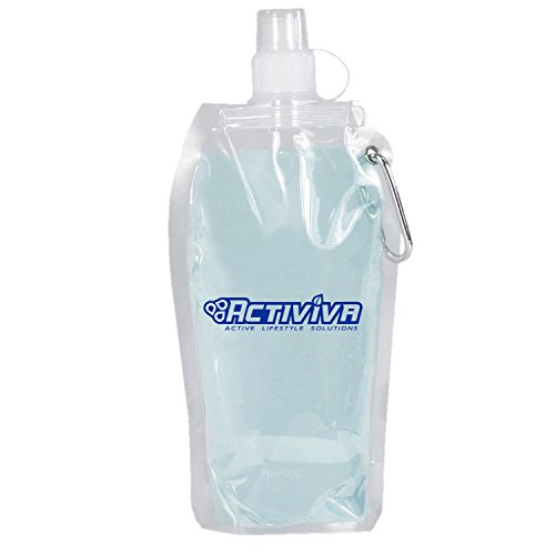 Activiva Collapsible Reusable Water Bottle With Carabiner Clip Light Weight Leak Proof Foldable Drinking Water Bottle - Non-Toxic Bpa Free - 16.9 Oz - 4 Pack #TOP4