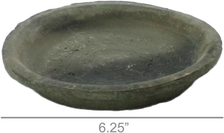 HomArt Rustic Terra Cotta Saucer, 6-1/4-Inch, Moss Grey, 1-Count image 3