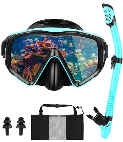 Maschera Subacquea Adulti Maschera Snorkeling Maschera e Boccaglio,Universale per Uomini e Donne,Con...