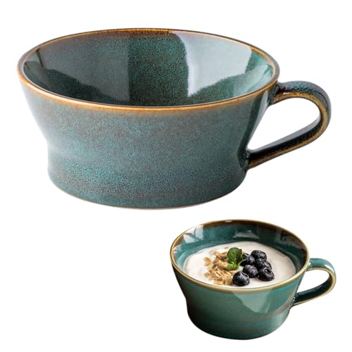 IGTOPS Taza de café grande, 700 ml, cerámica, grande, verde 2