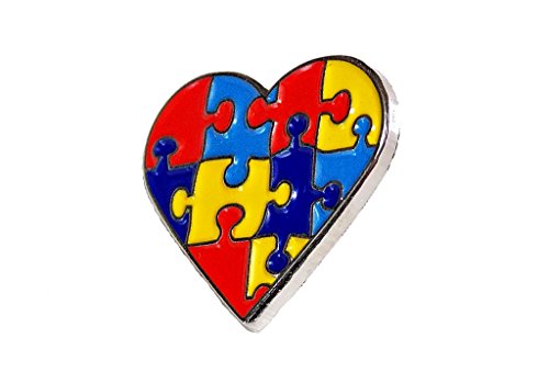 4 Piece Set Autism Awareness Heart Colorful Puzzle Pieces Lapel Hat Pins Ppm7305 #TOP2