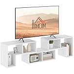 HOMCOM TV Stand for TVs up to 75 Inches, Free Combination TV Unit with Storage Shelves, Extendable Entertainment Centre for Living Room, White Wood-Effect