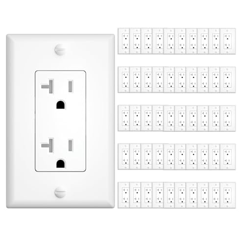 Amico 50 Pack 20 Amp Tamper Resistant Wall Outlets UL Listed