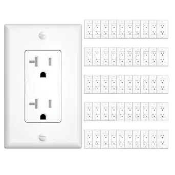 Amico 50 Pack 20 Amp Tamper Resistant Wall Outlets UL Listed