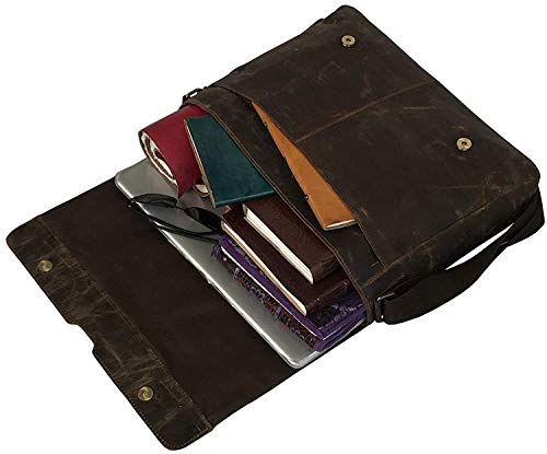 Cuero 9867 18 Inch Vintage Leather Full Flap Messenger Handmade Bag Laptop Bag Satchel Bag Padded Messenger Bag Brown thumb #2
