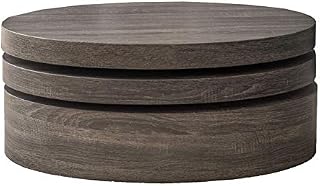Christopher Knight Home Lenox Oval Mod Rotating Wood Coffee Table, Clear