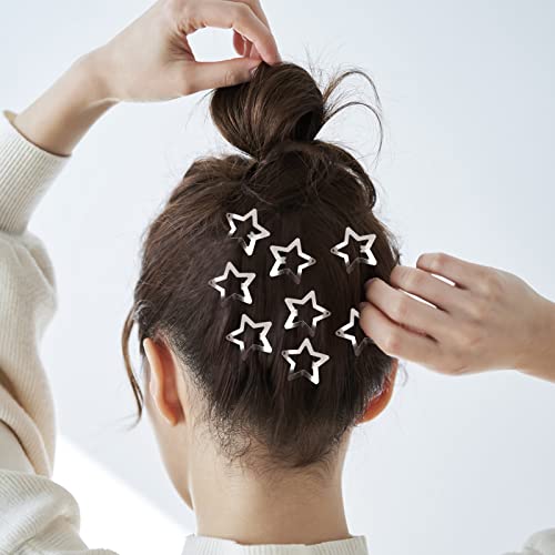 100 Pieces Metal Star Snap Hair Clips Sliver Hair Barrettes Non Slip Cute Hair Accessories For Women Girls #TOP3