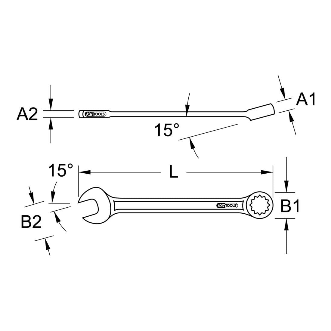 KS TOOLS 963.7353 BRONZE + Combination spanner, extra long 32 mm - Image 2