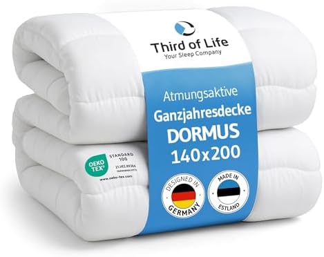 Ganzjahresdecke 140x200, Weiche atmungsaktive Bettdecke, Ökotex 100 | Ganzjahresbettdecke 140 x 200 von Schlafexperten, Blanket made in EU, 60°C waschbar, Temperaturregulierende St