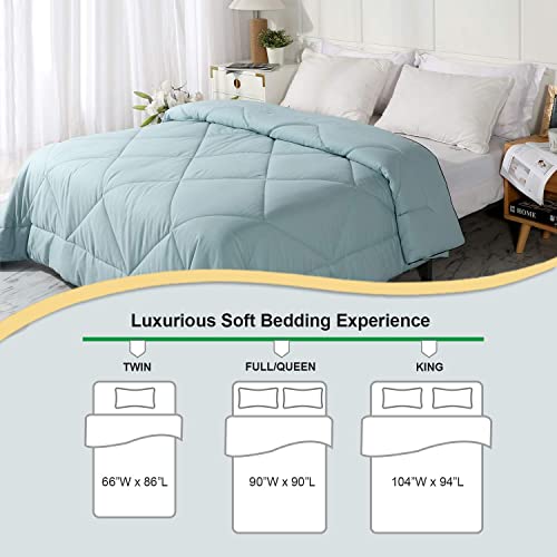 Leisurely Collection 2023 Upgraded Premium Bed Quilt All Season 100% Cotton Quilted Comforter - Reversible Lightweight Soft Breathable Fluffy With Corner Ties - Machine Washable (Miami Blue, Twin) #TOP6