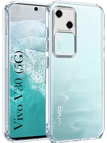 Image of Jkobi Back Cover for Vivo V30 5G (Silicone Clear Shockproof Case with Camera Protection | Soft and Flexible | Transparent)