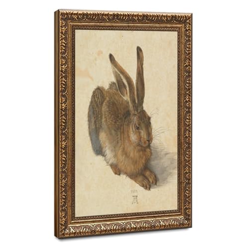 The Hare by Durer impression sur toile avec cadre suspendu salon 50x76