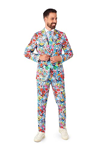 Opposuits Men's Suit - Licensed Spongebob Nickelodeon Clothing - Multicolor - Party Outfit
