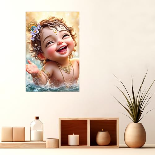 Image of Twinster Bal krishna Posters Photo for Pregnant Women, Baby Poster Self Adhesive (Size 45 cm by 30 cm) Pack of 1 (Design 20)