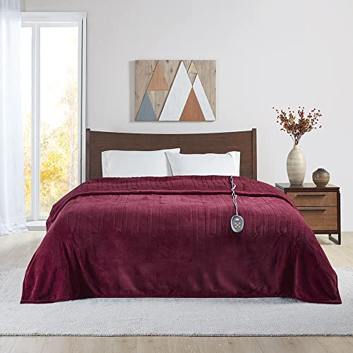 Beautyrest Reversible Microlight To Sherpa Electric Blanket, Auto Shut Off, Virtually Zero Emf, Multi Heat Setting, Ul Certified, Machine Washable, Red Full (84 Inx80 In) #TOP24