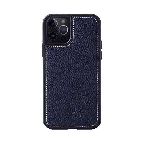 iPhone12 Pro Max ケース 本革 シュリンクカーフレザー 耐衝撃 ハンドメイド ギフト おしゃれ シンプル 大人可愛い メンズ レディース スマホケース 青 紺 ネイビー ブルーインディゴ SPG-12ProMax-BlueIndigo