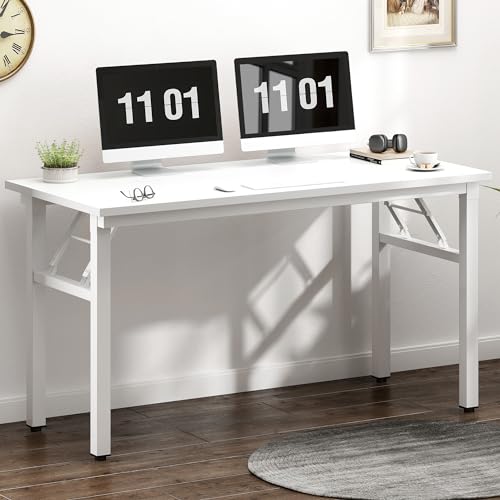 Image of Need 47 inches Computer Desk Office Desk Folding Table with BIFMA Certification Computer Table Workstation, White AC5DW-120