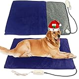 DEOMAN Pet Heating pad for Large Dog cat Heated Bed Dog Heating pad 34" x 21" with Soft Washable Cover Electric Heating pad Keep Pets Warmer Water Resistant Chew Resistant Cord
