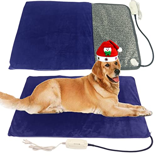 DEOMAN Pet Heating pad for Large Dog cat Heated Bed Dog Heating pad 34" x 21" with Soft Washable Cover Electric Heating pad Keep Pets Warmer Water Resistant Chew Resistant Cord by DEOMAN - Used condition - US$20.42