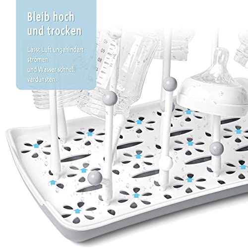 Termichy Trockenständer Babyflaschen, Abtropfgestell für Babyflaschen, Flaschen, grauSaugern, Bechern und Babyflaschen Zubehör, BPA-frei, Grau – Bild 4