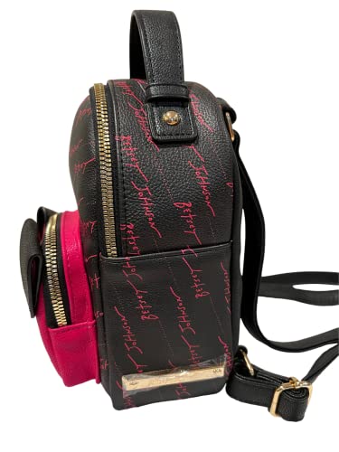 Betsey Johnson Mini Dog Puppy Backpack Black And Pink With Heart Jewel Nose Great Gift Idea Women's Fashion Bag Tote Handbag Purse #TOP1