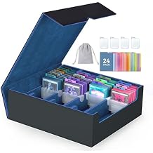 4-Row3200+ Trading Card Storage Box, Card Organizer Holder With 24 Dividers, Case Fit for Mtg Tcg Magic Commander Deck Playing Cards, Deck Box for Sport Card