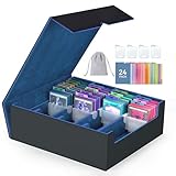 ENTUMO 4-Row【3200+】 Trading Card Storage Box, Card Organizer Holder with 24 Dividers, Case Fit for MTG TCG Magic Commander Deck Playing Cards, Deck Box for Sport Card