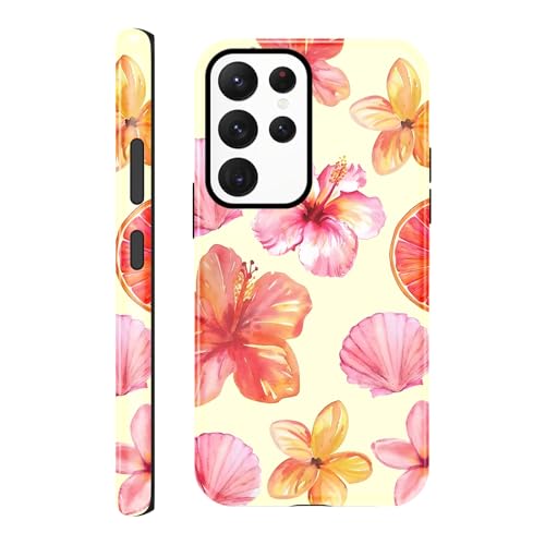 Coque Samsung S23 Ultra 5G en TPU souple antichoc avec design floral brillant de 6,8 pouces