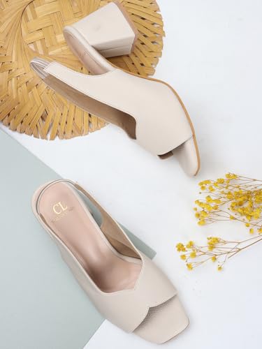 Image of Carlton London Women Stylish Backstap Sandal with Block Heels, Square Toe for Casual Wear