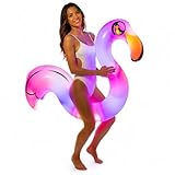 PoolCandy Inflatable Illuminated LED Flamingo Pool Noodle
