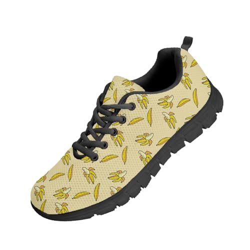 SYtrade Banana Yellow Mens Tennis Shoes Lightweight Lace Up Running Sneaker Black Sole