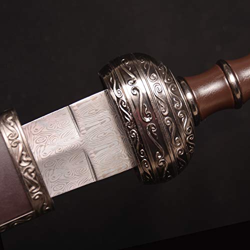 Fort Real Damascus Steel Sword, Custom & Personalized Medieval Knight Arming Sword with Scabbard - Thumbnail 4