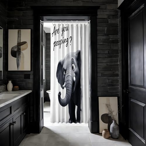 puuiui Small Stall Shower Curtain Rv Cute Elephant, 48 x 72 Inchs