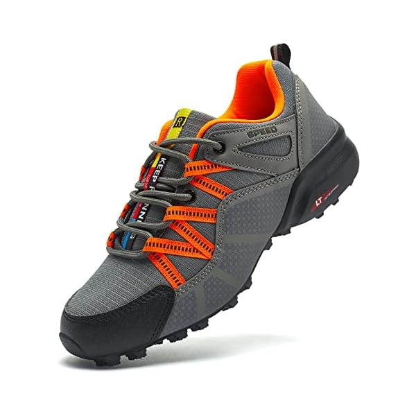 HOBIBEAR Men's Trail Running Shoes Waterproof Breathable Road Running Shoes Men Non-Slip Sport Shoes Outdoor