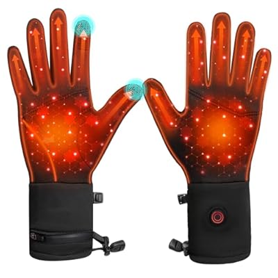 Heated Gloves Liners for Men Women Rechargeable Electric Gloves with Touchscreen Compatibility for Indoor Activities Running Hiking Cycling