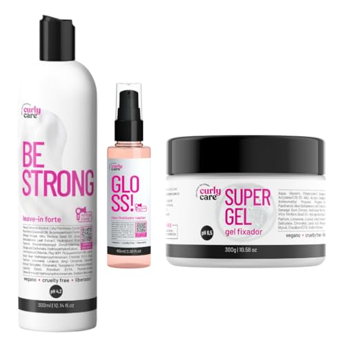 Curly Care, Kit Be Strong, Super Gel e Gloss Óleo Finalizador Cur...