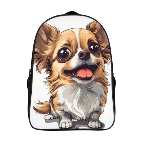 Mochila niño 3D Pomeranian resistente al agua con correa para paseos seguros en ciudad 1