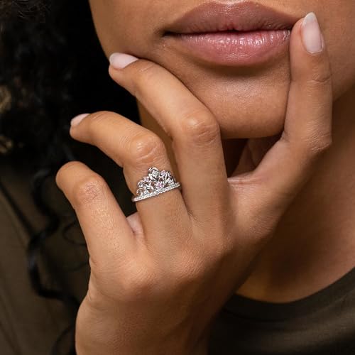 STARCHENIE Princess Crown Tiara Ring Wedding Engagement Band 925 Sterling Silver Anniversary Rings for Women3